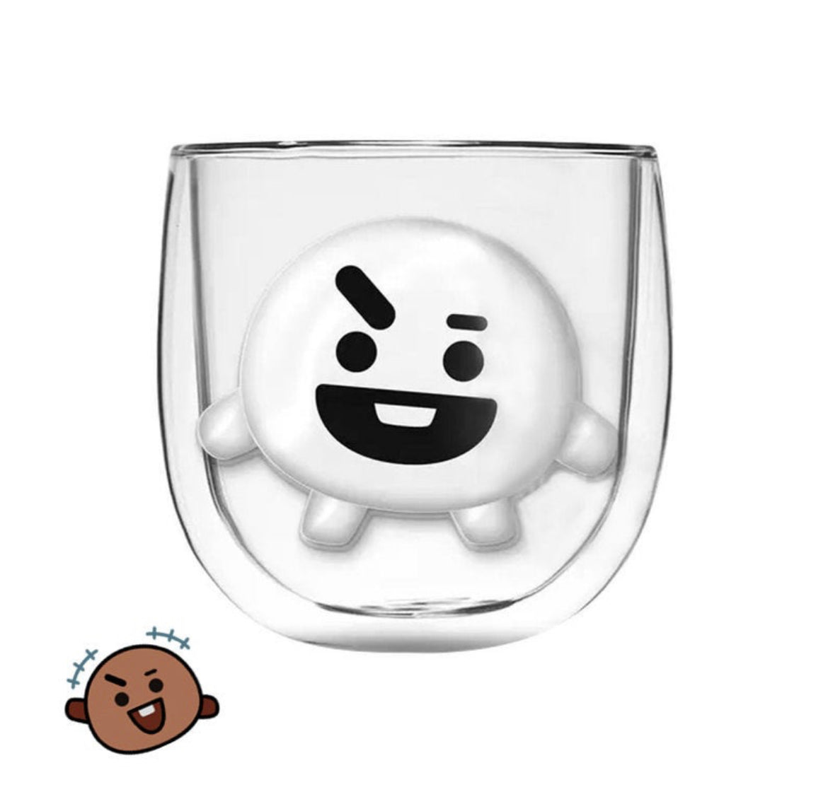 BTS BT21 K-Pop Korean Characters Inspired Cute Double-layered Glass Cup