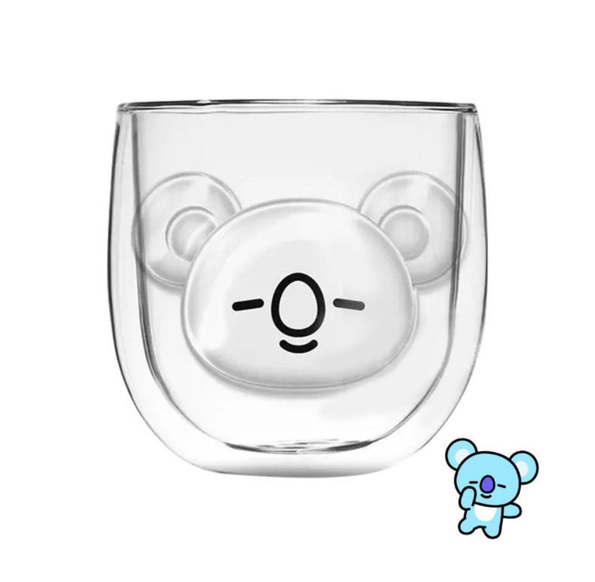 BTS BT21 K-Pop Korean Characters Inspired Cute Double-layered Glass Cup
