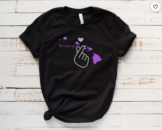 (Coming Soon) Hawaii BTS ARMY Black We Purple you T-Shirt