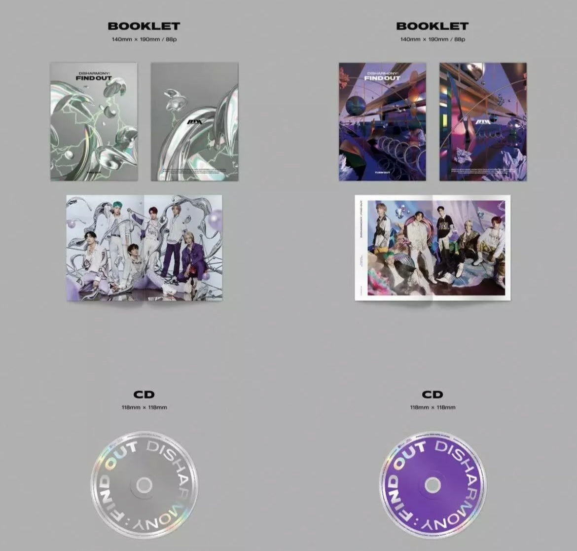 P1Harmony 3rd Mini Album [DISHARMONY : FIND OUT] CD+P.Book+P.Card+Folded  Poster