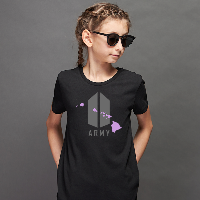 Keiki Hawaii BTS army Black Purple T-Shirt