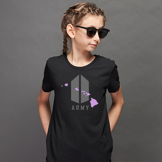 Keiki Hawaii BTS army Black Purple T-Shirt