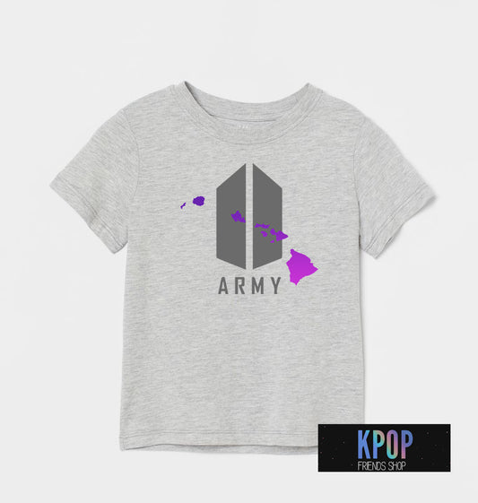 Keiki Hawaii BTS army Gray Purple T-Shirt